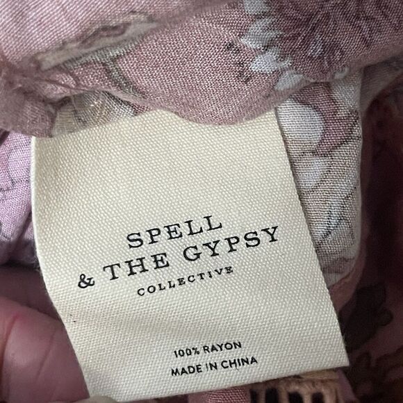 SPELL AND THE GYPSY Rosa 90s Mini Dress Size Small Pink NEW Floral Whimsical - Picture 13 of 16